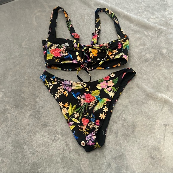 New! Victoria’s Secret wicked birds of paradise floral bikini black 4726 - Picture 9 of 10